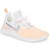 Nike Free Flyknit Colorblock Trainer Sneakers In White/ Metallic Silver