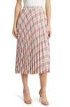 Nikki Lund Robin Pleated Midi Skirt In Pink