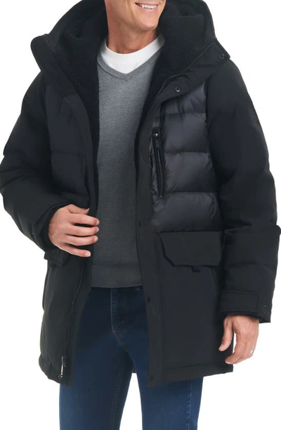 Vince Camuto Water Resistant Down & Feather Fill Puffer Parka In Black