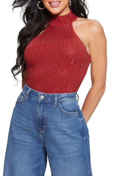 Guess Celeste Mirror Sleeveless Top In Chili Red