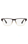 Prada 55mm Square Optical Glasses In Matte Brown