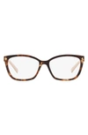 Prada 53mm Rectangular Optical Glasses In Caramel