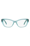 Prada 52mm Cat Eye Optical Glasses In Crystal