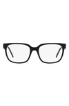 Prada 52mm Rectangular Optical Glasses In Black