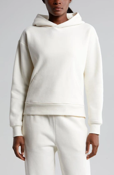 Zella Cara Cotton Blend Fleece Hoodie In Ivory Egret