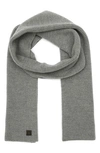 Allsaints Merino Wool Rib Scarf In Grey
