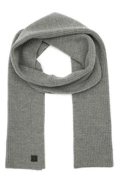 Allsaints Merino Wool Rib Scarf In Grey