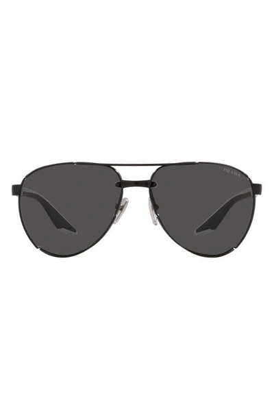 Prada 61mm Pilot Sunglasses In Gray