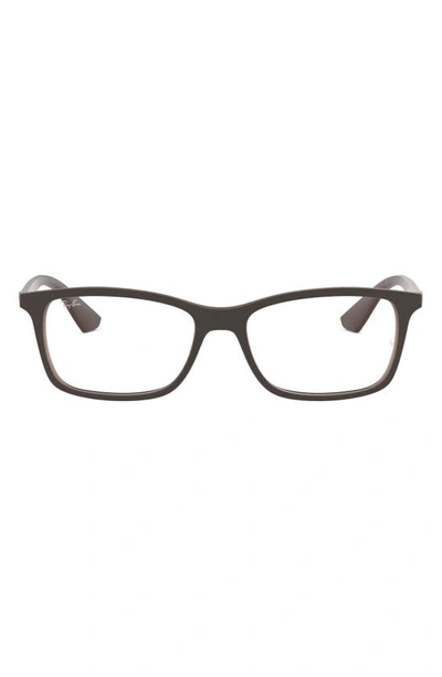 Ray Ban 54mm Optical Glasses In Matte Brown