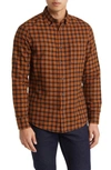 Nordstrom Marcus Trim Fit Check Flannel Button-down Shirt In Rust Pecan-black Marcus Check