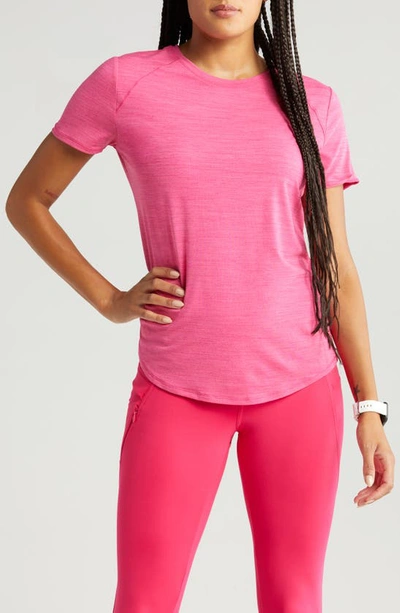 Zella Energy Performance T-shirt In Pink Caliente
