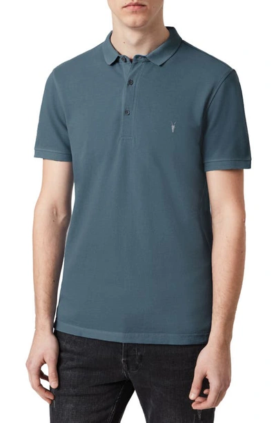 Allsaints Reform Slim Fit Cotton Polo In Workers Blue