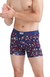 Saxx Vibe Super Soft Slim Fit Boxer Briefs In Santas Workshop- Navy