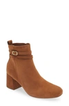 Paul Green Sydney Buckle Bootie In Toffee Suede