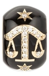 Adina Reyter Zodiac Ceramic & Diamond Bead Charm In Yellow Gold / Libra