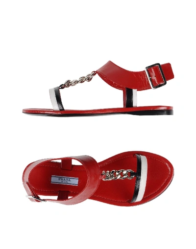 Prada Sandals In Red