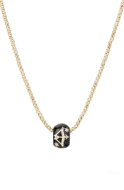 Adina Reyter Diamond Zodiac Pendant Necklace In Yellow Gold / Sagittarius