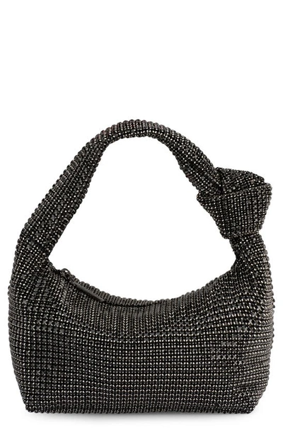 Olga Berg Polly Crystal Shoulder Bag In Black