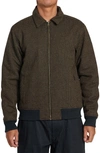 Rvca Pisco Wool Blend Zip Jacket In Black
