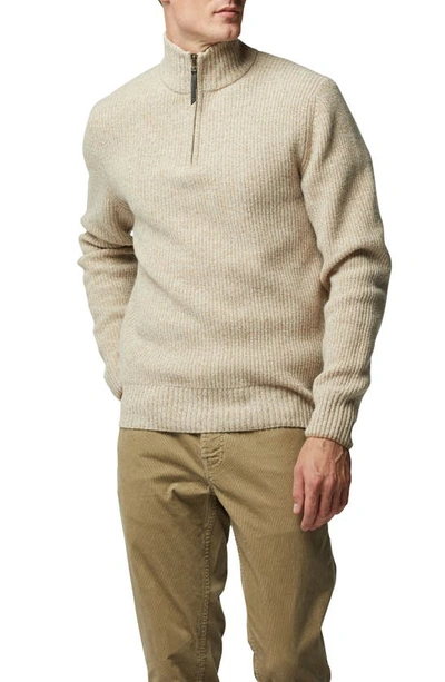 Rodd & Gunn Robbies Road Quarter Zip Jumper In Sand