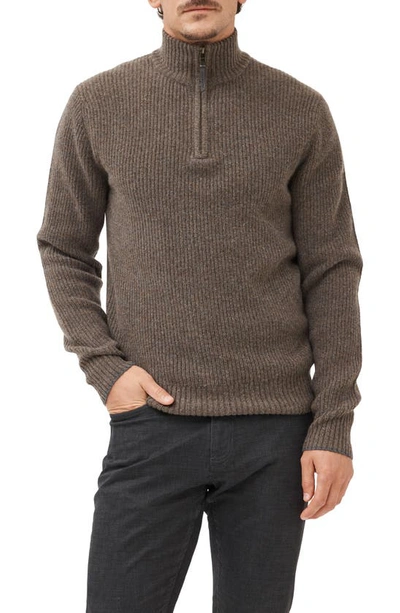 Rodd & Gunn Robbies Road Quarter Zip Sweater In Brown