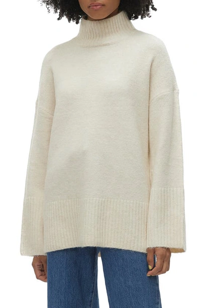 Vero Moda Phillis Turtleneck Sweater In Birch Detail Melange
