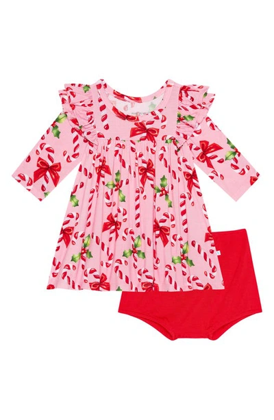 Posh Peanut Babies' Kids' Helen Flutter Dress & Bloomers Set In Light/ Pastel Pink