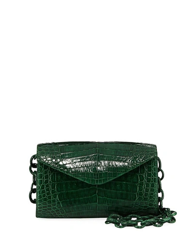 Nancy Gonzalez Amour Small Crocodile Crossbody Bag In Green