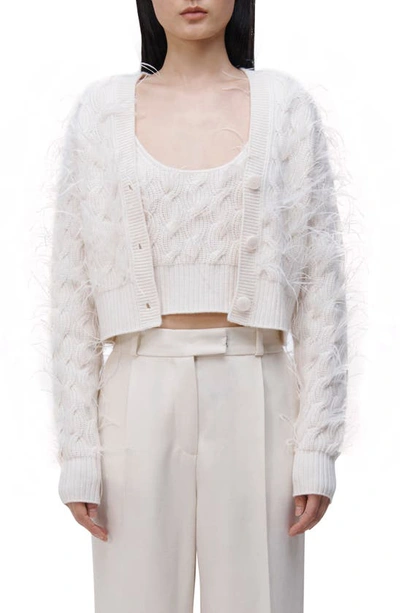 Simkhai Andres Wool & Cashmere Crop Cardigan In Ivory