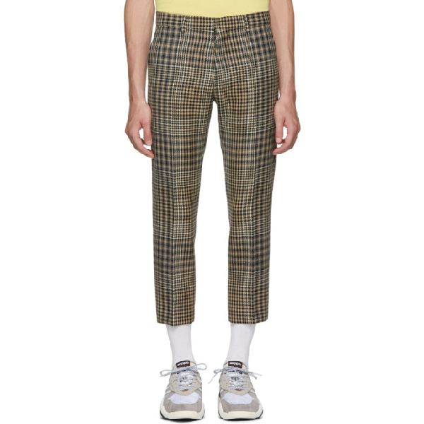 checkered cropped trousers
