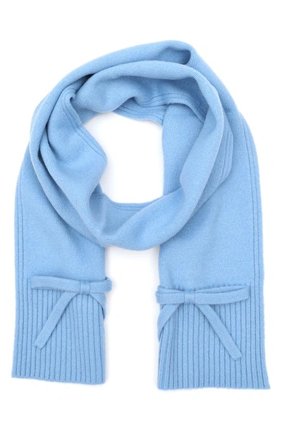 Kate Spade Bow Wool Scarf In Autumn Sky