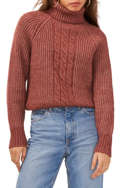 1.state Back Cutout Turtleneck Jumper In Terra Earth Brown