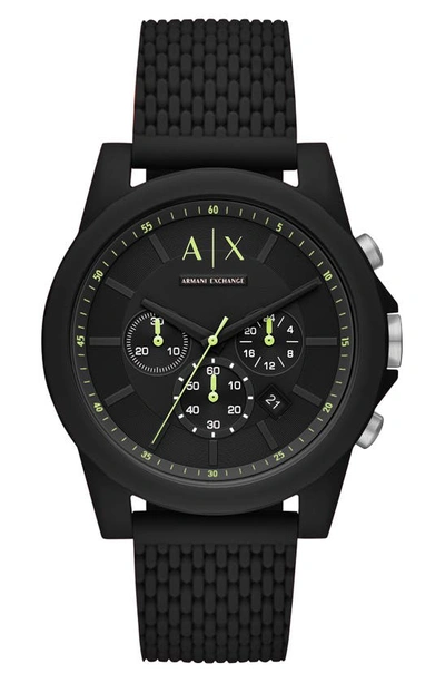 Armani Exchange Outer Banks Chronograph Bracelet Watch, 44mm In Black