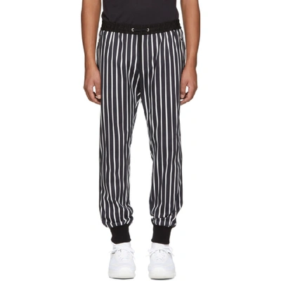 Dolce & Gabbana Dolce And Gabbana Black And White Striped Lounge Trousers In Hag73 Black