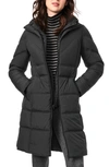 Bernardo Walker Double Stitch Recycled Polyester Puffer Coat With Removable Bib In Black