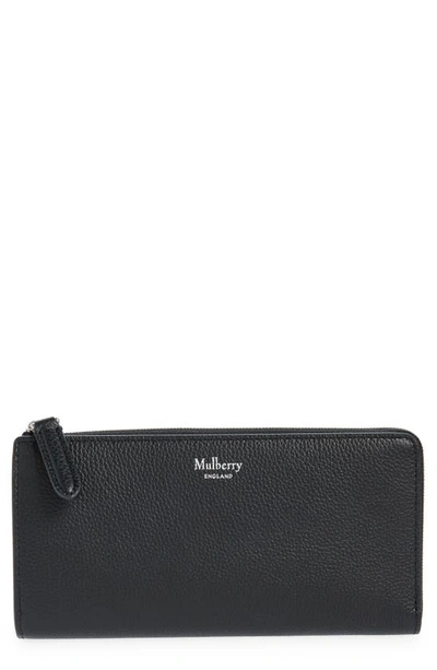 Mulberry Long Zip Around Leather Continental Wallet In Black