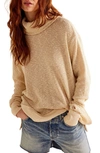 Free People Tommy Oversize Turtleneck Sweater In Toasted Almond
