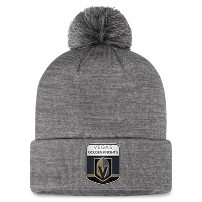 Fanatics Branded  Gray Vegas Golden Knights Authentic Pro Home Ice Cuffed Knit Hat With Pom