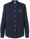 Kenzo Navy Tiger Urban Slim Shirt In Blue