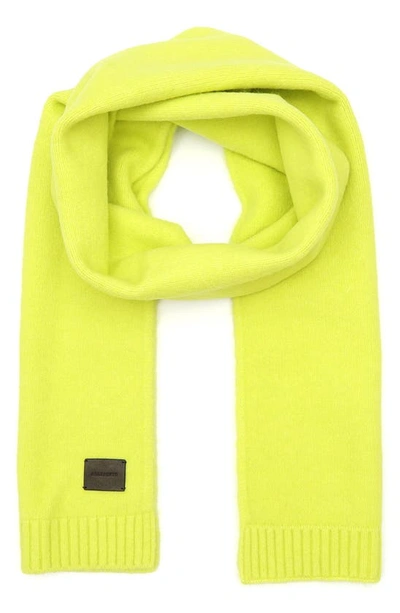 Allsaints Brushed Knit Scarf In Fluro Yellow