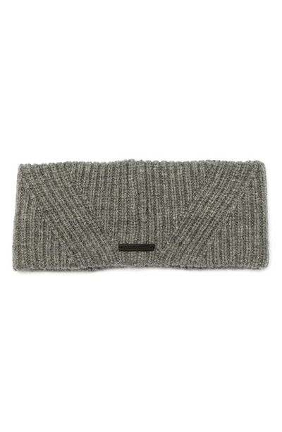 Allsaints Travelling Wool Blend Rib Headband In Grey Marl