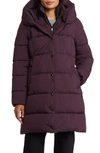 Sam Edelman Hooded Puffer Coat In Dark Orchid