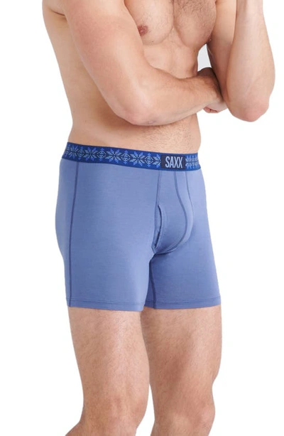 Saxx Ultra Super Soft 3-pack Relaxed Fit Boxer Briefs In Merry Brght/ Snowflake/ Navy