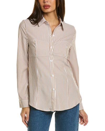 Harper Stripe Shirt In Brown