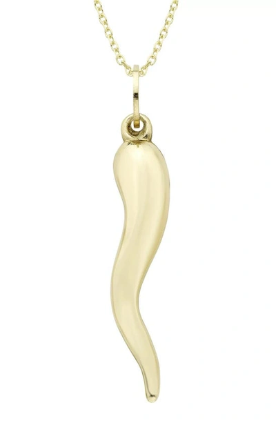 A & M 14k Gold Horn Pendant Necklace In Yellow