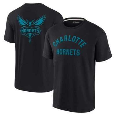 Fanatics Signature Unisex  Black Charlotte Hornets Super Soft T-shirt