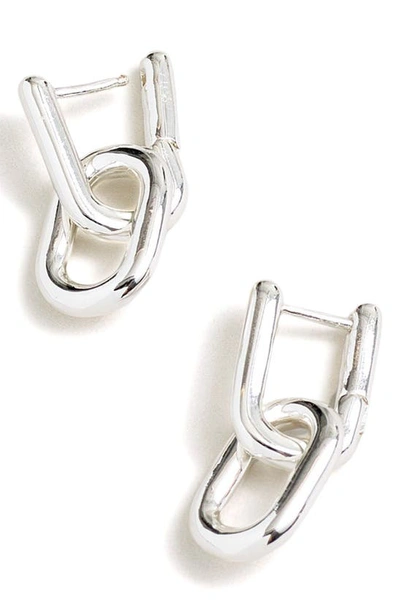 Madewell Modular Carabiner Hoop Earrings In Polished Silver