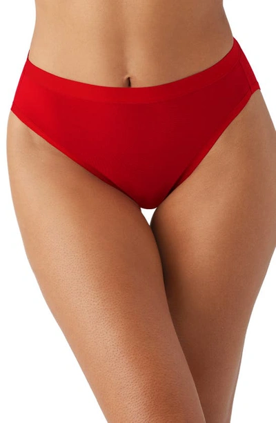 Wacoal Understated Cotton Blend High Leg Briefs In Barbados Cherry