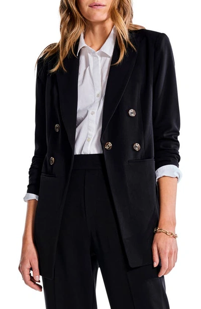 Nic + Zoe The Avenue Double Breasted Blazer In Black Onyx