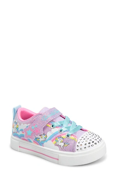 Skechers Kids' Twinkle Sparks Light-up Sneaker In Lavender/ Multi